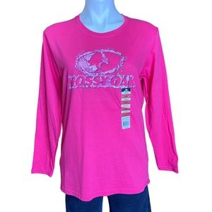 MOSSY OAK Long Sleeve Crewneck Tee Pink NWT Womens Large
